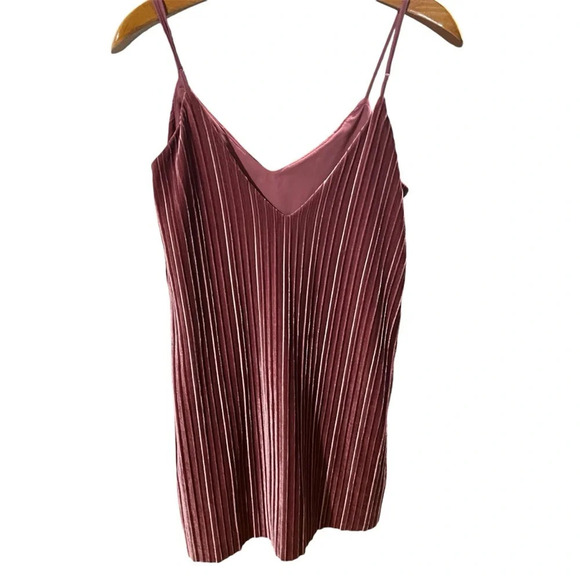 BARDOT ~ Dusty Pink Velvet Ribbed Mini Dress Sz 4 XS - Picture 3 of 12